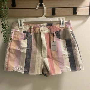 NWT- Striped Jean Shorts